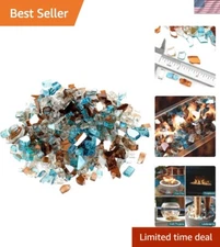 Elegant Reflective Fire Glass - 10lbs of Aqua, Copper, Platinum for Fireplaces