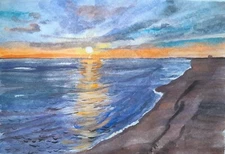 Arisa Strazds - "Lauči stone" - paper/watercolor, 29x42 cm