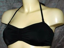 HOT! CLASSIC BLACK HALTER NECK / STRAPLESS PADDED BIKINI TOP SIZE 12 BNWT     ML