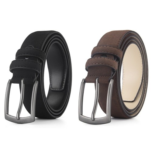 Adjustable Men's Suede Belt Leisure Pants Accessories Metal Buckle Belt Male - Picture 3 of 14