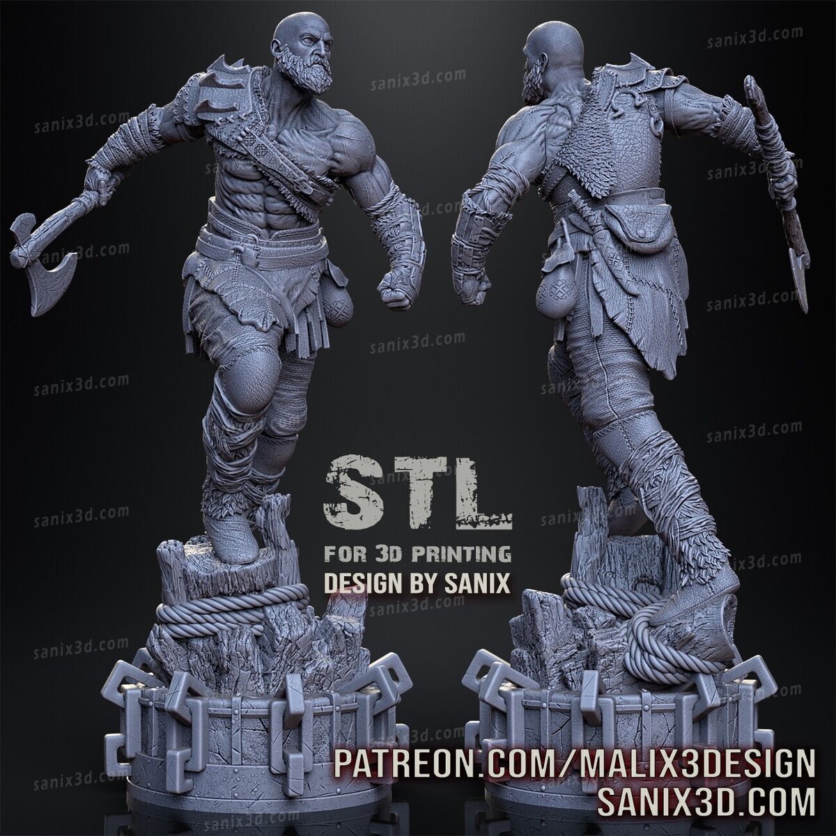 Kratos God Of War Ragnarok - STL 3D print files