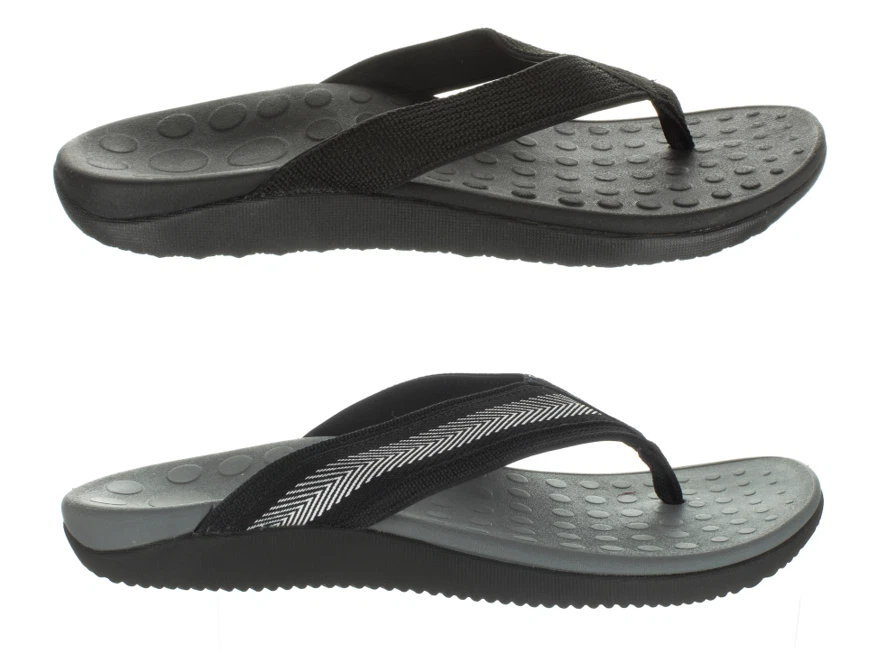 Mens Shoes Activ Ortho-flops Orthotic Thong Arch Support Black Size 7-13 New✅