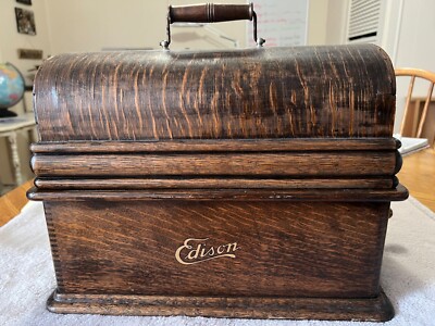 1903 Model B Edison Cylinder Phonograph, Steel/Brass Horn, Conrad