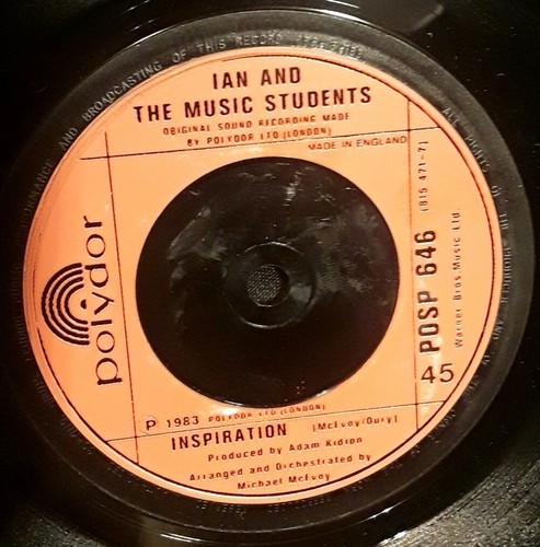 IAN DURY - Really Glad You Came / Inspiration 7" 45 RPM Vinyl PUNK 1983 UK - Picture 4 of 4