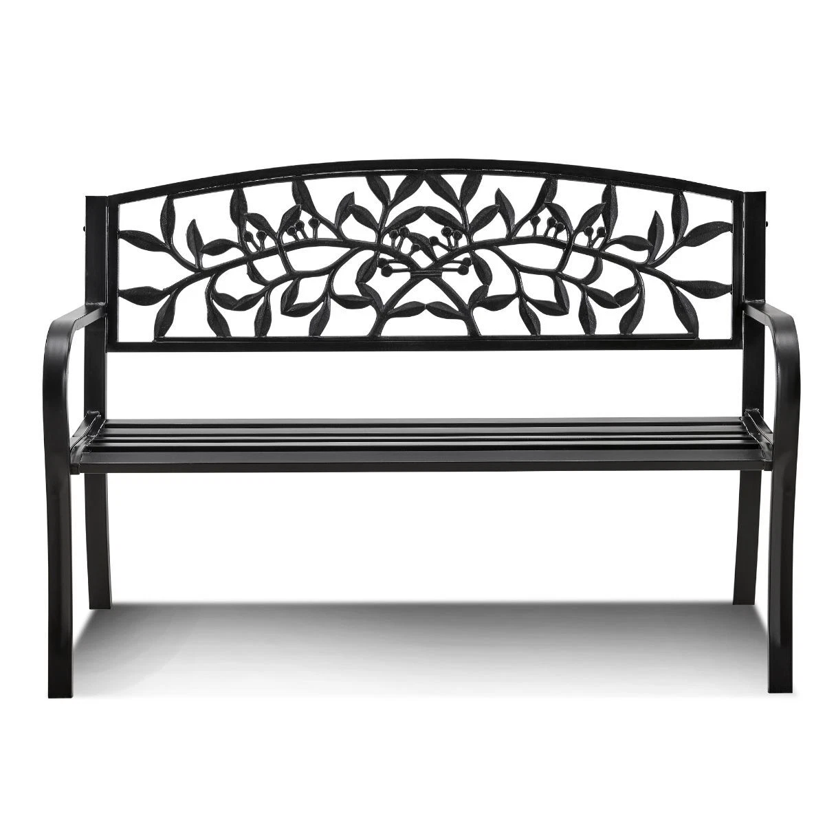 Metal garden 2025 bench with cushion