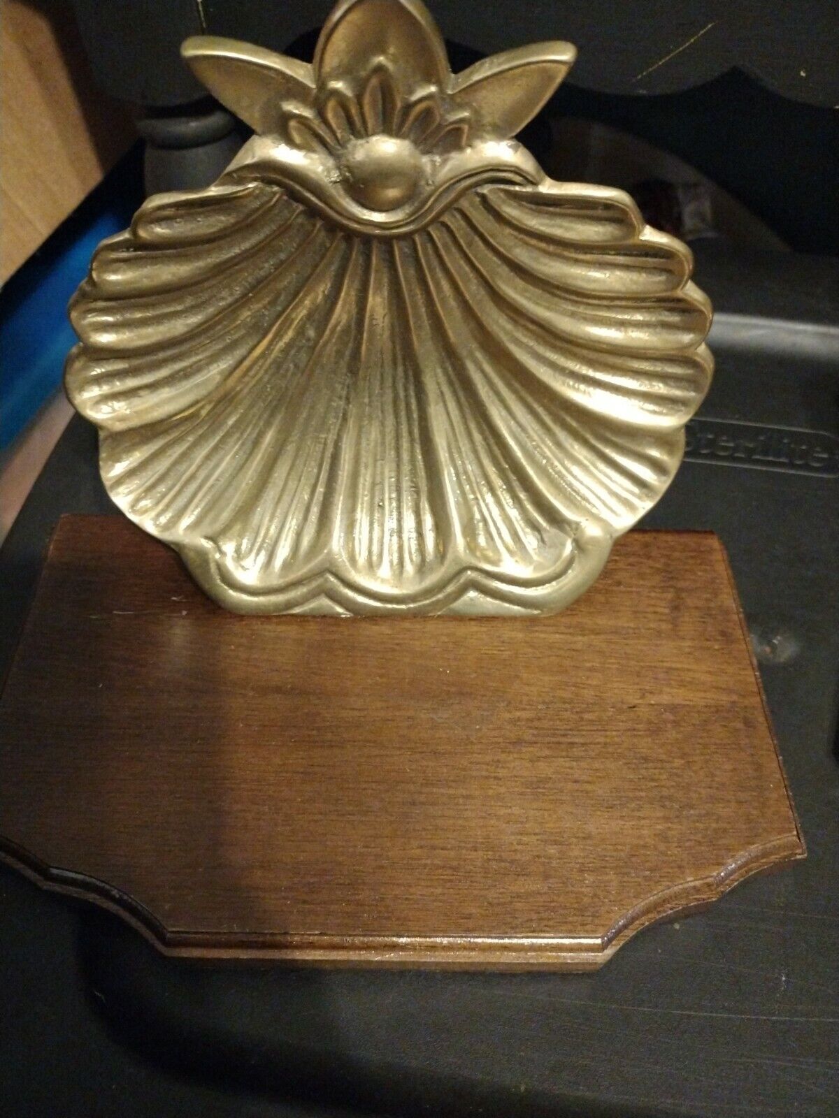 Mid Century Brass Shelf With Brass Shell Brass Shelving Vintage Shelf Set