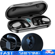 Bluetooth Headphones Noise Canceling Stereo Earphones Ear Hook Earphones W/Mic