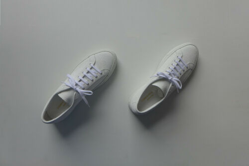 Common Projects Achilles-Turnschuhe strukturiertes weißes Leder - Größe 41 - Brandneu mit Etikett, £390 - Bild 3 von 12