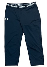 Under Armour Unisex Black Pull On Elastic Waist Capri Leggings Waist 26 YXL EUC