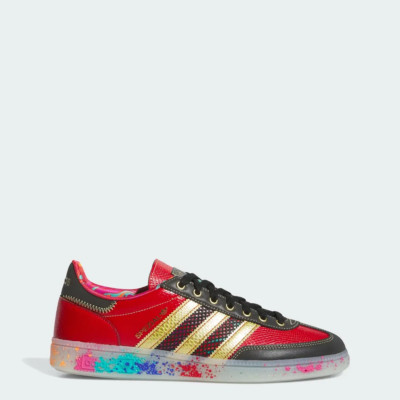 NEW adidas S.E.E.D. x Handball Spezial Scarlet Gold Paint Splatter Shoes Size 10