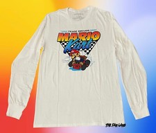 New Nintendo Super Mario Kart White 92 Mens Vintage Long Sleeve T-Shirt