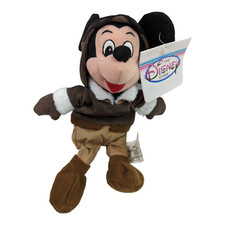Disney Pilot Mickey Mouse Beanie Bean Bag Plush all Tags Near Mint