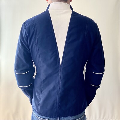 Vintage Nylsuisse Finland Zip Front Ski Jacket Blue Kandahar Medium Fitted