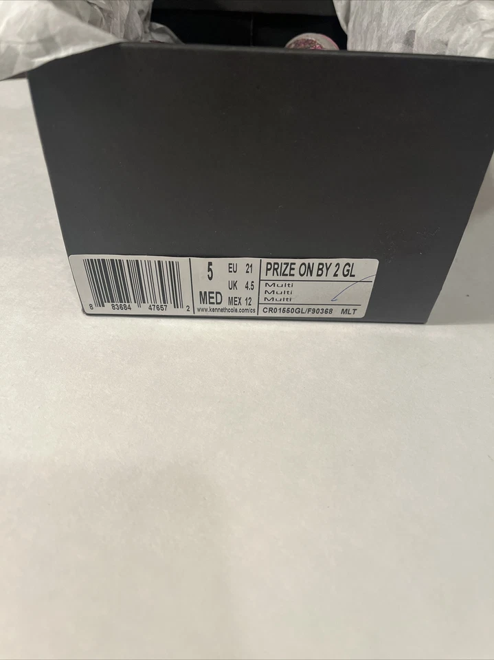 Kenneth Cole Reaction Toddler Girl Pink Grey Glitter Shoes Mary Janes NIB size 5 - Image 3 of 4