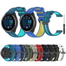Sport Silicone Strap Soft Watch Band w/ Tool For Garmin Foreunner965/955/945/745