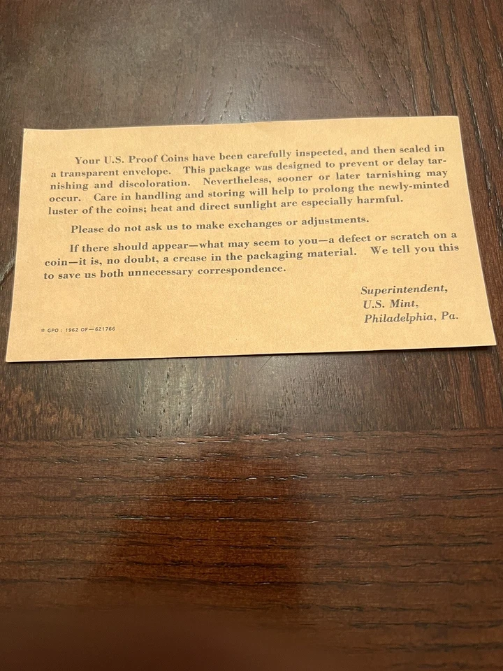 1958 Proof Set Original Mint Envelope 90% Silver US Mint 5 Coins - Image 3 of 4