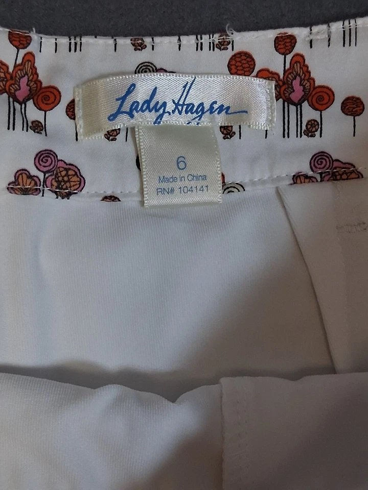 Falda corta de golf Hagen Pickleball verano blanca con estampado de árbol para mujer talla 6 Foto 3 de 4