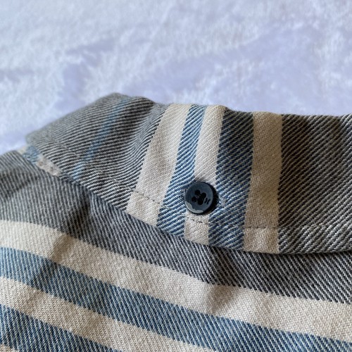Hurley Shirt M Flannel Striped Button Gray Breast Pocket Blue Logo Skate Surf CA - Picture 20 of 24