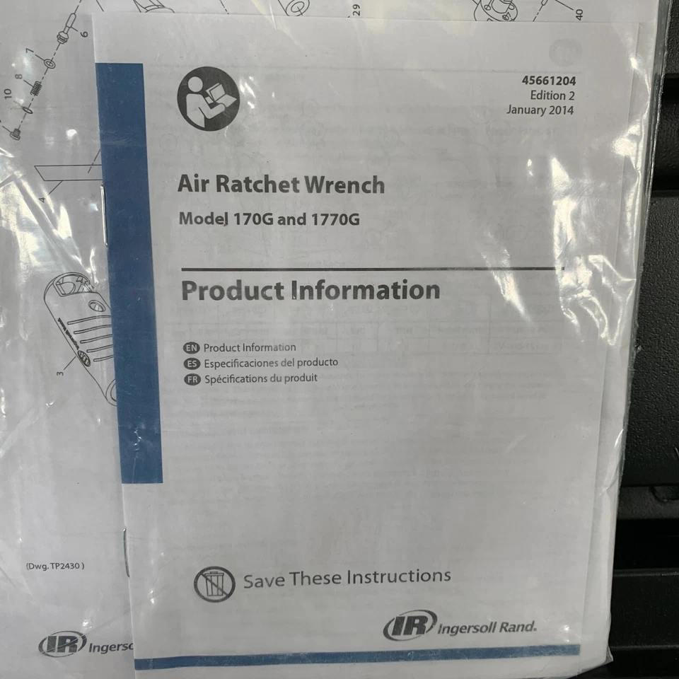 Juego de llaves de impacto de aire Ingersoll Rand 231G 1/2" Drive 170G 3/8" con estuche Foto 3 de 4
