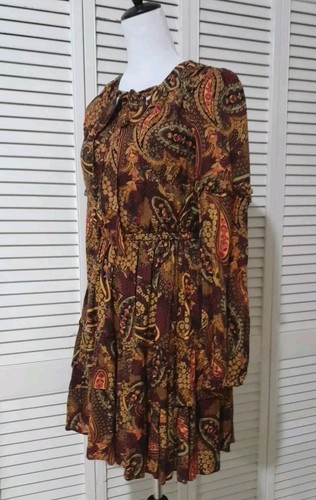 New Jessica Simpson Paisley Brown Dress Size XS - Picture 6 of 11