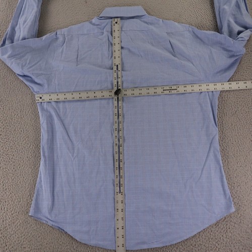 Polo Ralph Lauren Shirt Mens 16.5 32/33 Blue Prince of Wales Check 100% Cotton - Picture 6 of 9