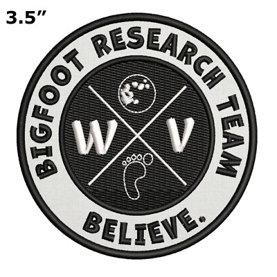 Bigfoot Research Team WV Patch Embroidered Iron-On Applique Myth Sasquatch