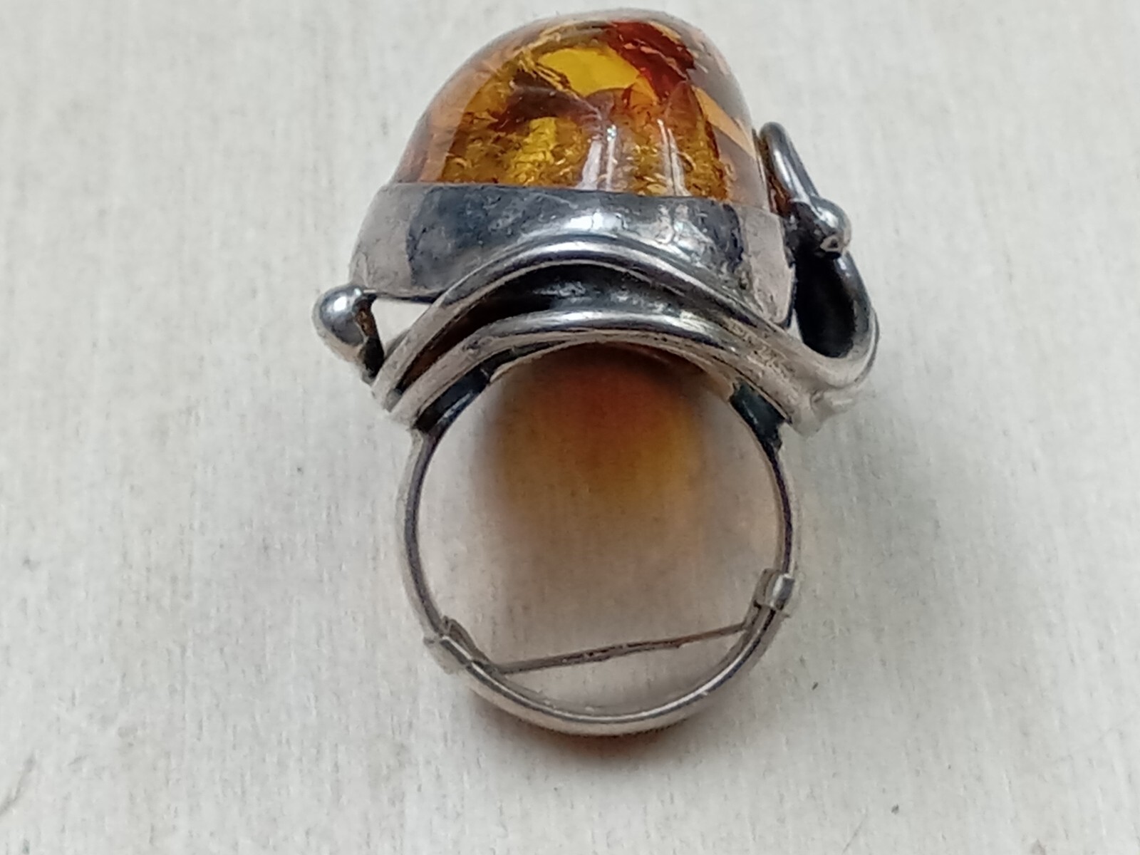 Unique Statement Artisan Sterling Silver Ring w C… - image 7