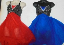 DANCE Lyrical Chiffon Skirt Sequin Bodice ch/Ladies Ballet Costume 2 colors
