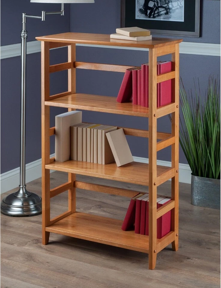 Winsome estantería de estudio de madera, miel, 3 Foto 2 de 4