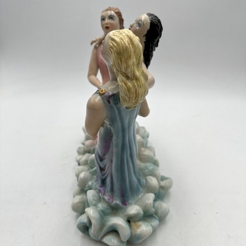 1940's Porcelain FLAPPER GIRL Trio In The Waves Hand Painted Art Deco Style RARE - Picture 10 of 24