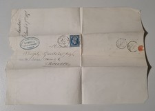 Ancienne lettre courrier Négociant Paris - Rouen janvier 1859 timbre Napoléon 3