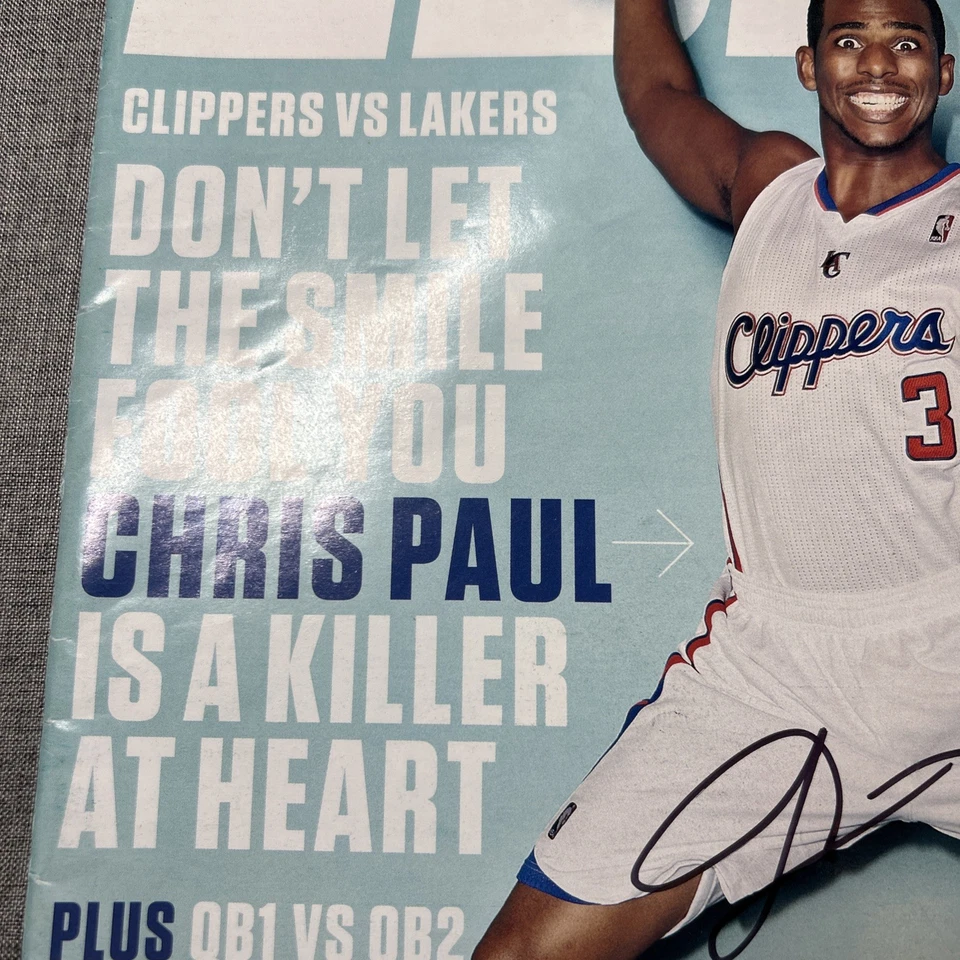 Chris Paul Firmado Autografiado ESPN Cubierta Completa de Revista Los Angeles Clippers Foto 4 de 4