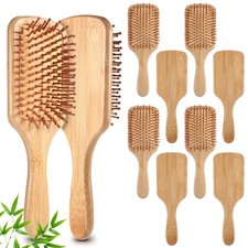 10 Pcs Bamboo Hair Brushes for Women Bulk Wooden Paddle Brush Scalp Massage B...