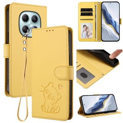 Für Redmi Note 15 5G Global 164mm Geprägte Herz Katze Leder Handyhülle