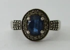Vintage Sterling Silver Blue Stone Ring 925 India Size 6