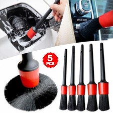 5Pcs Auto Car Interior & Wheel/Rims Dust Cleaning Brushes Kit for Detailing