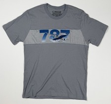 Boeing 787 Gray T-Shirt Contrast Panel Tee Mens Small Short Sleeve Aviation