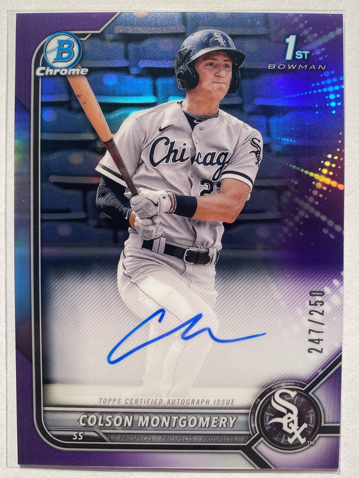 2022 Bowman Chrome Colson Montgomery Auto #CPA-CMY Purple Refractor /250