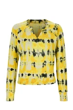 Women's Cabi # 6122 ATOMIC SWEATSHIRT Yellow/Black V-Neck Long Raglan Sleeve S
