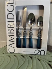 Cambridge Blue 20 piece set Flatware Silverware Serves 4 rare