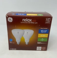 GE Relax LED 90 watt Equivalent BR30 Soft White Dimmable Flood Light Bulb 2 Pack