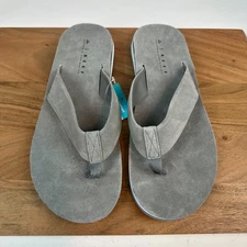 New Mens Reef Ojai Classic Suede Gray Slip On Sandals Thong Flip Flops Size 11 D