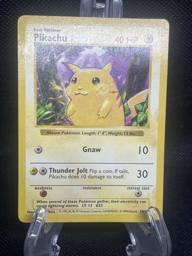 Pokémon TCG Pikachu Base Set 58/102 Regular Shadowless Common Yellow Cheeks - 第 3/4 張圖片