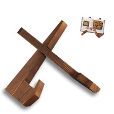 Cookbook Stand, Cook Book Stand for Kitchen Counter,Wooden Recipe Book Holder...