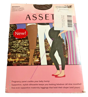 NIP Marvelous Mama Assets Sara Blakely Brown Maternity Lucky Leggings Size 2