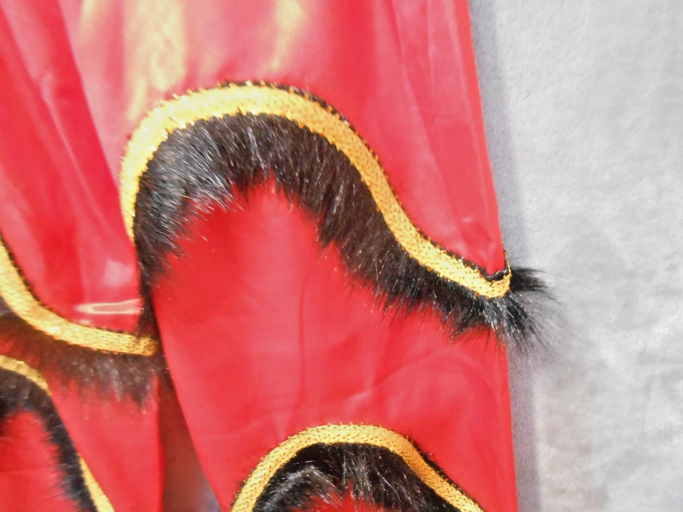 CALÇA FANTASIA VINTAGE HALLOWEEN CETIM VERMELHO criança TAMANHO 6 CALÇA APENAS GÊNIO - Imagem 3 de 4