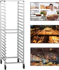 20-Tier Aluminum Bakery Rack Stainless Steel Sheet Pan Rack for Pizzeria Kitchen