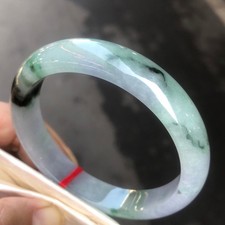 Certified Natural Grade AAA Ice Green Burmese Jade jadeite bracelet bangle 58MM