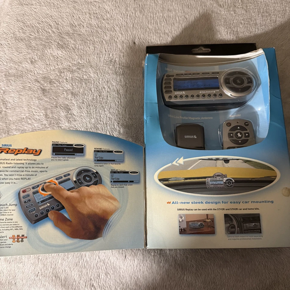 Sirius Starmate Replay Receiver & Car Kit ST2 XM Satellite Radio with Remote NEW - Image 2 of 3