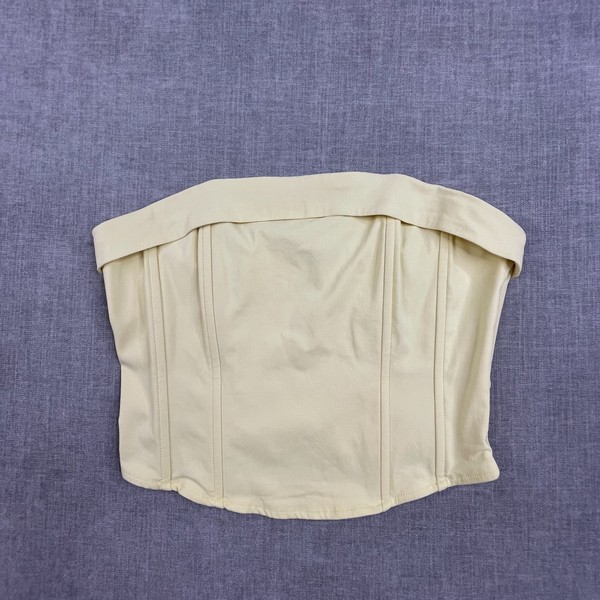 Ava & Ever Yellow Corset Top Sz 14 Strapless Bandeau Pastel Crop Clubwear Party